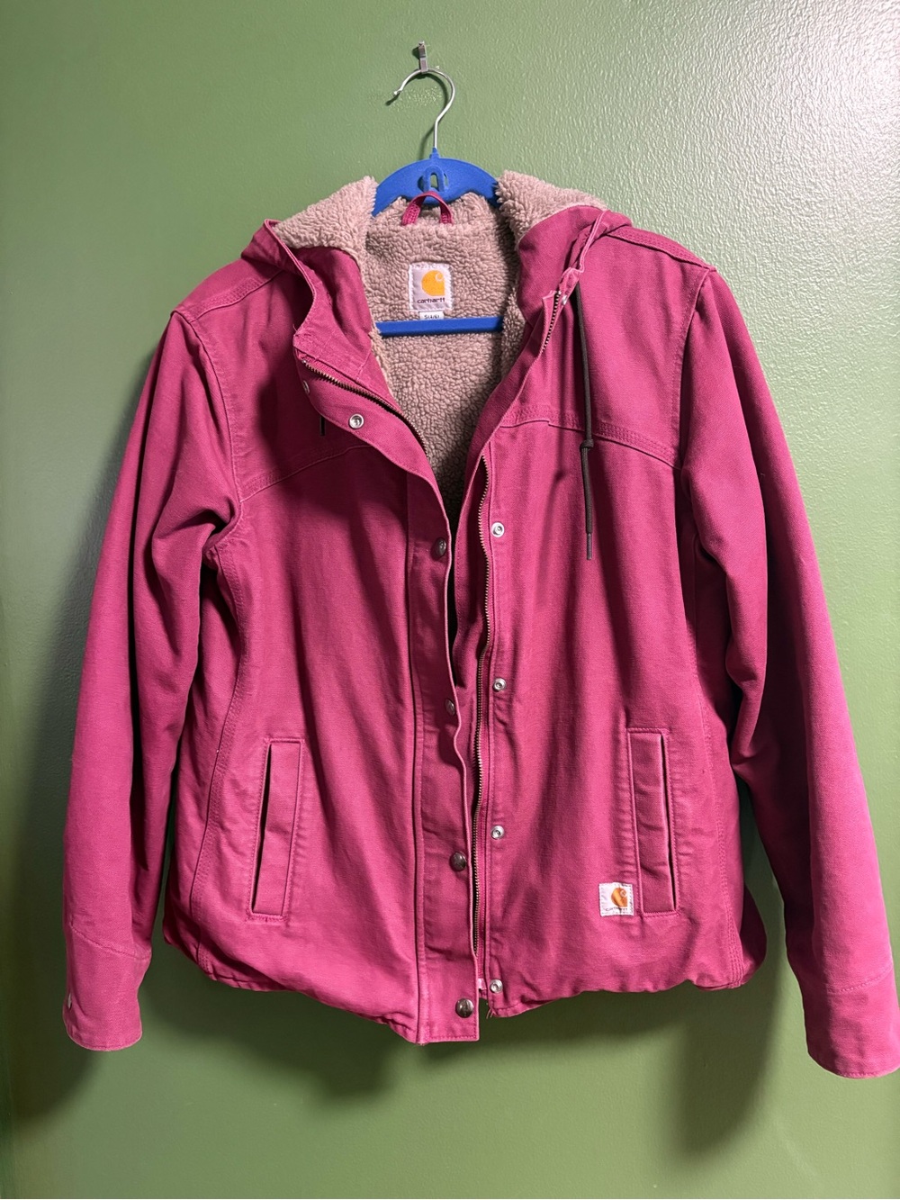 Carhartt Women's Raspberry Sherpa-Lined Hooded Jacket